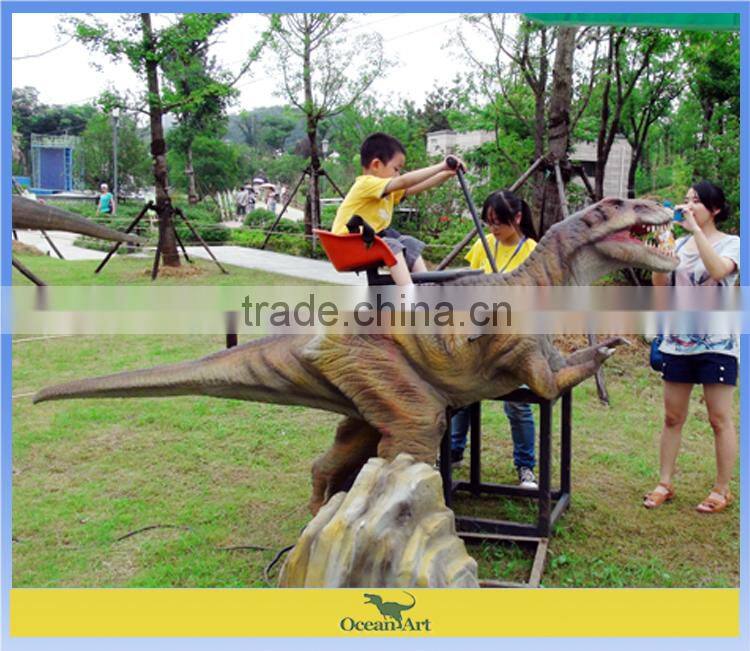 Theme park coin operated animatronic walking dinosaur rides