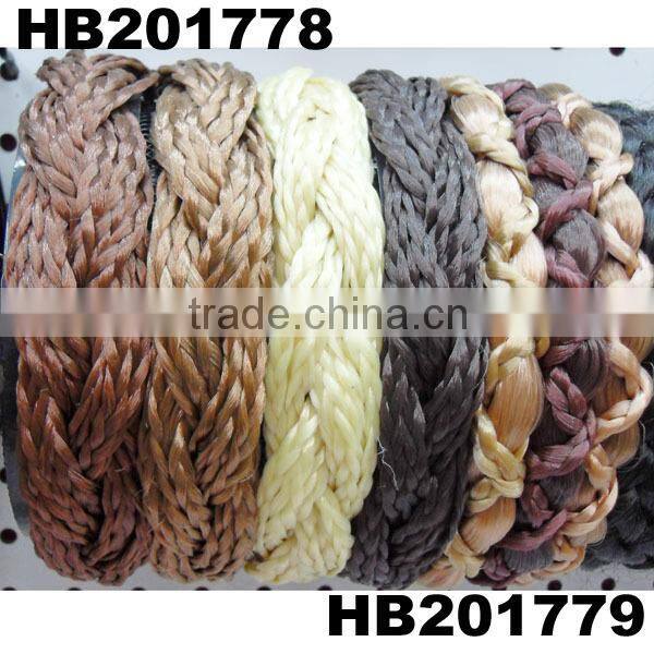 wholesale hair extensions braided hair plastic headband human hair wigs