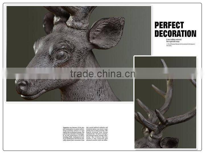 Resin Big size Deer decoration in christmas ,garden figurine of polyresin