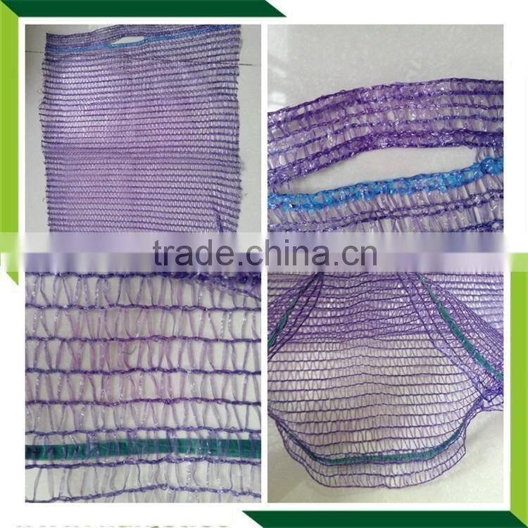 hdpe raschel knit mesh net bags raw material , wholesale drawstring bag PE raschel mesh net bags