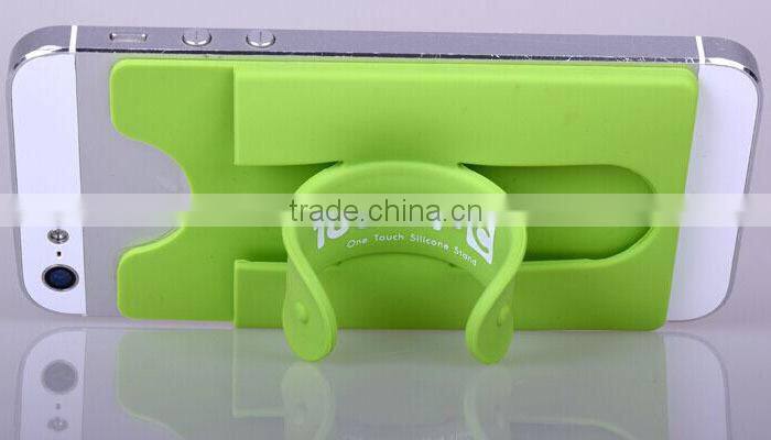 mobile phone accessory colorful silicone cell phone credit card holder