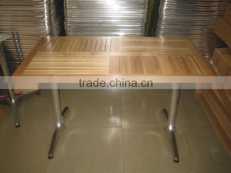 Restaurant aluminum furniture foldable wooden mental square dining table YT13A