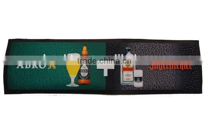 Bar drip rail mat factory, Logo bar mat for beer , Rubber bar spill mat