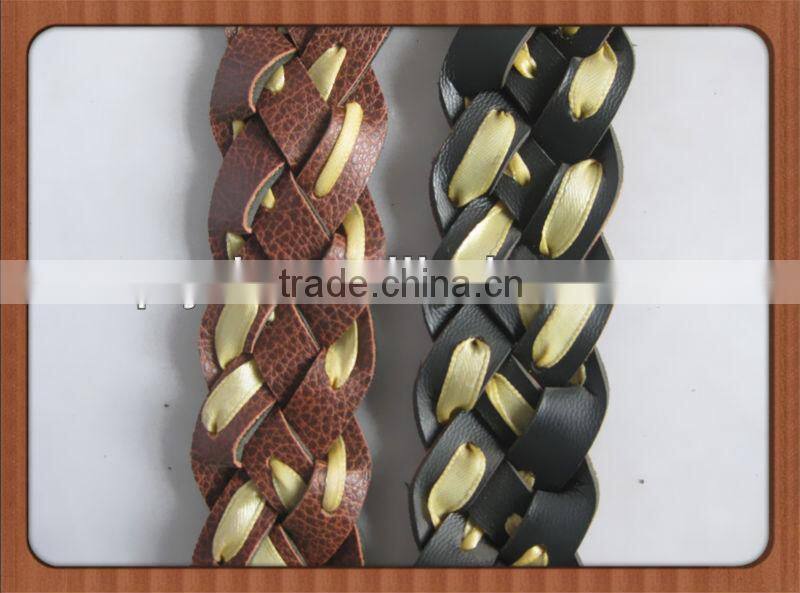 Lady's Belts Fashion New Braided PU Leather Belt