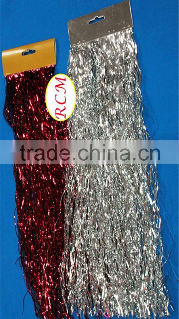 Bright Shiny Christmas tinsel,Colorful Plastic Curly Hair Tinsel,Holographic Tinsel