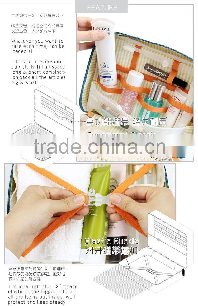 Waterproof Functional Cosmetics Makeup Washing Accessories Storage Bag With Zipper Closure
