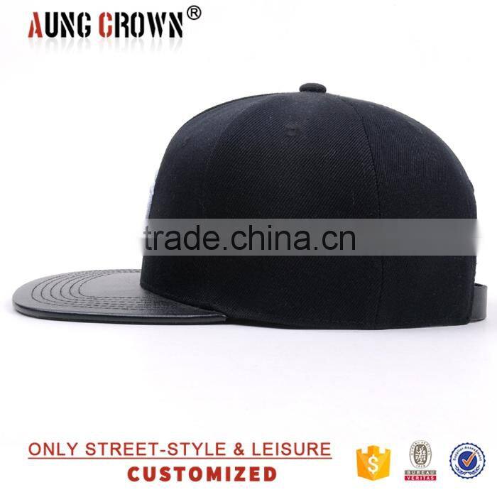 custom leather brims snapback manufacturer in China design snapback