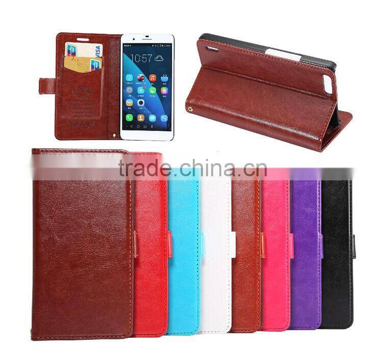 Hot sale leather phone case for Huawei Honor 6 P, factory price leather phone case,