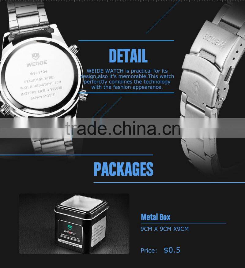 WEIDE WH1104-5 Latest Watches Design For Men Stainless Steel Watch Big Dial Mans Watch