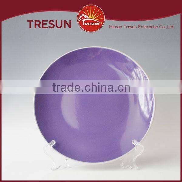 two tone color glazed plates, cheap ceramic plate wholesale