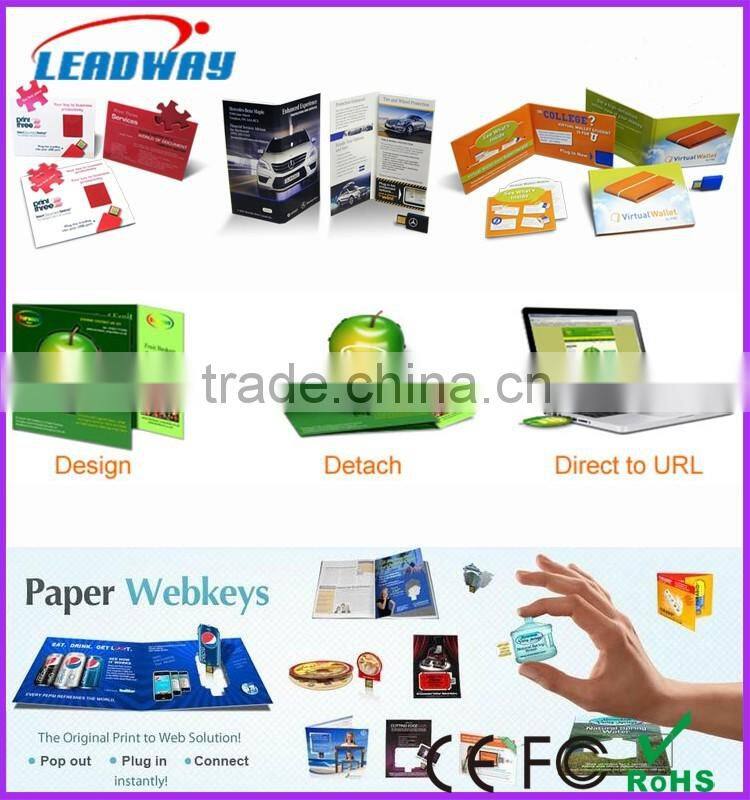 Custom wedding invitation card usb flash drive, English paper card usb webkey