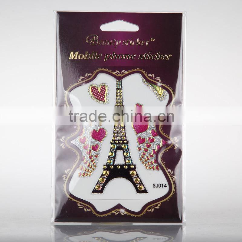 Glitter metallic cute bear Iphone mobile phone stikcer