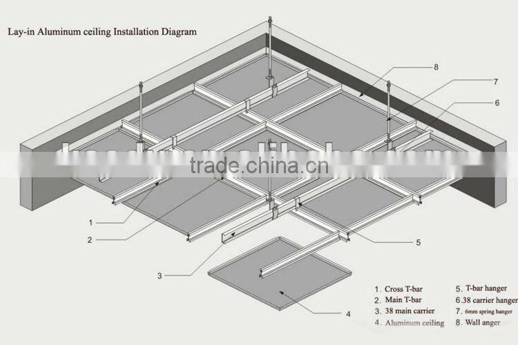 lay-in square aluminium ceiling with mature technique