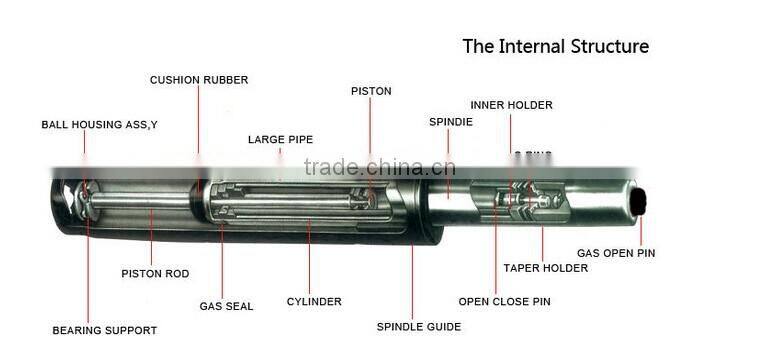 Chromed gas lift for chair