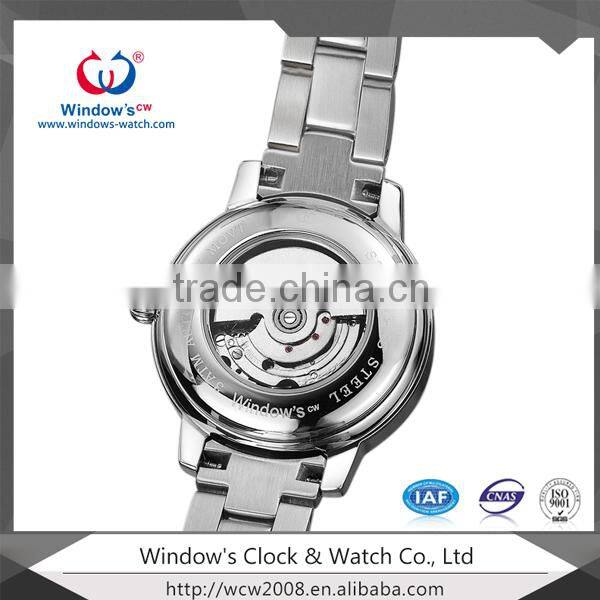 Hot stainless steel japan mechanical automatic movement watch