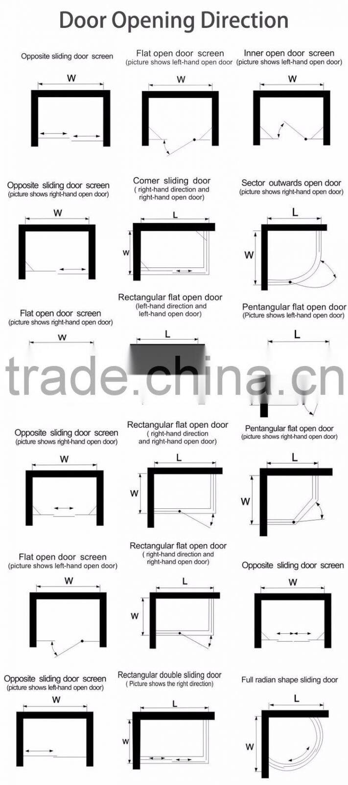 Simple and Fashional Design Frameless Glass Shower Door with Bathtub