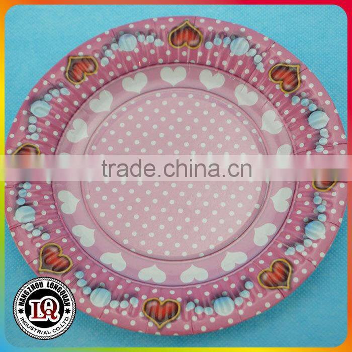 Disposable 7" Custom Printed Partyware Round Paper Plate