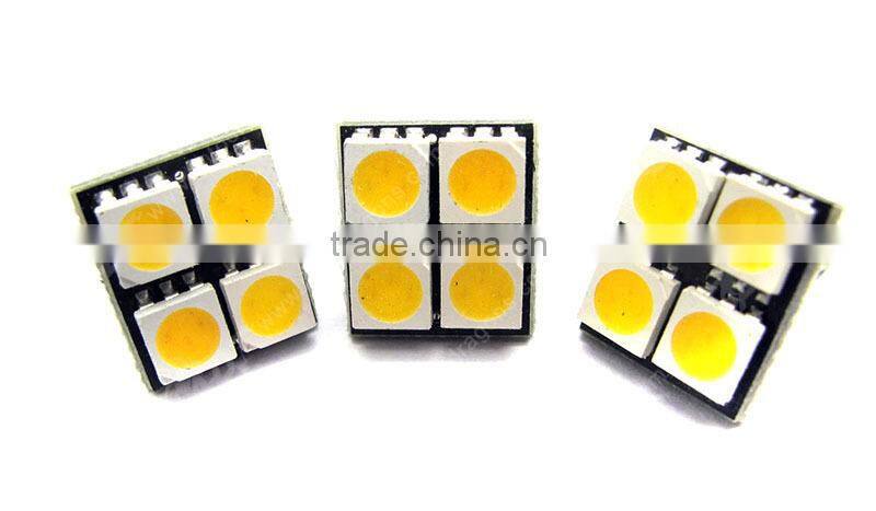 Canbus Error Free Yellow Color 4 SMD T10 168 194 License Plate LED Light Bulbs