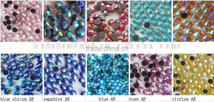 Wholesale manufacture strong glue tanzanite color iron on glue hot fix stone for Europe market customer