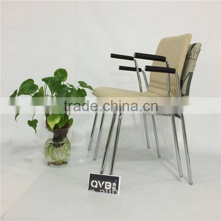 TDC-170-3 QVB JIANDE TONGDA BENTWOOD PLYWOOD FABRIC SEAT stackable METAL CHROME PLATED ARMREST OFFICE CHAIR