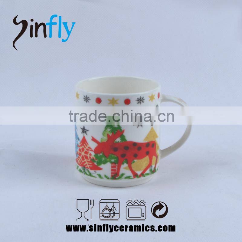 Advertising white ceramic coffee cup for christmas