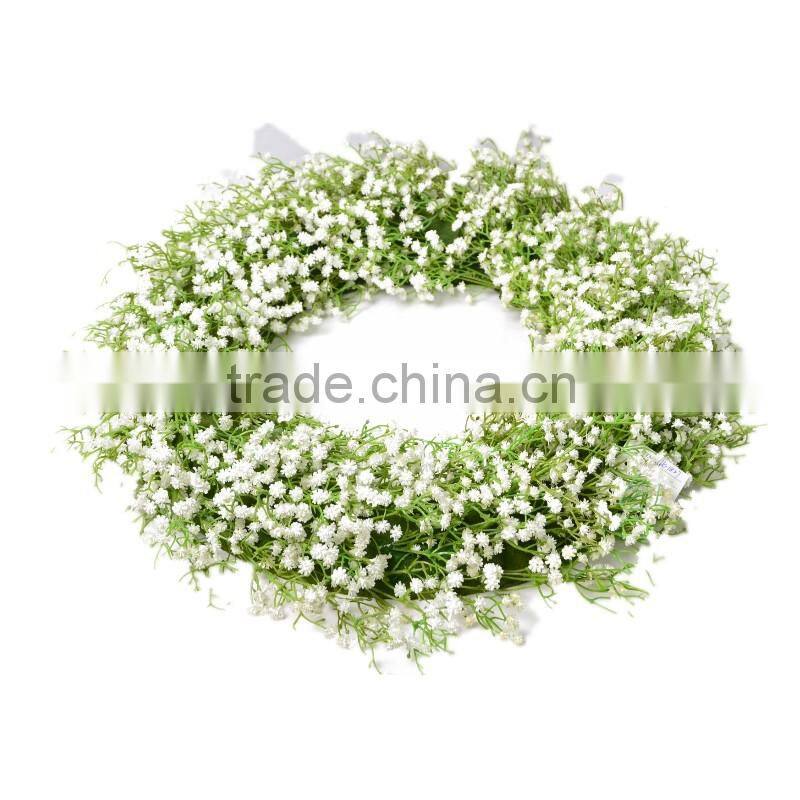 Pastoral Wreath Filled with Babysbreath