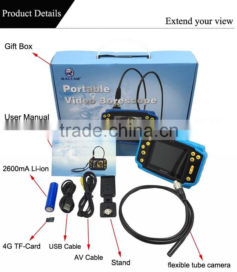 IP67 waterproof 450,000 pixels handheld video borescope for HVAC Troubleshooting