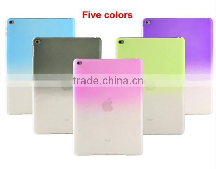 Stylish sample business Gradual change color transfer tablet PC case cover for Apple ipad 6 ipad air 2