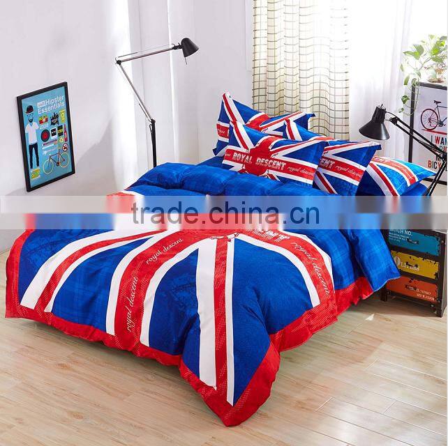 Union Jack Duvet Cover Flag British UK Blue White Red Quilt Bedding Set