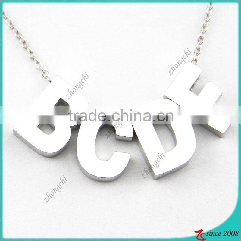 Ladies Silver 26 Letters Charm Link Chain Necklace