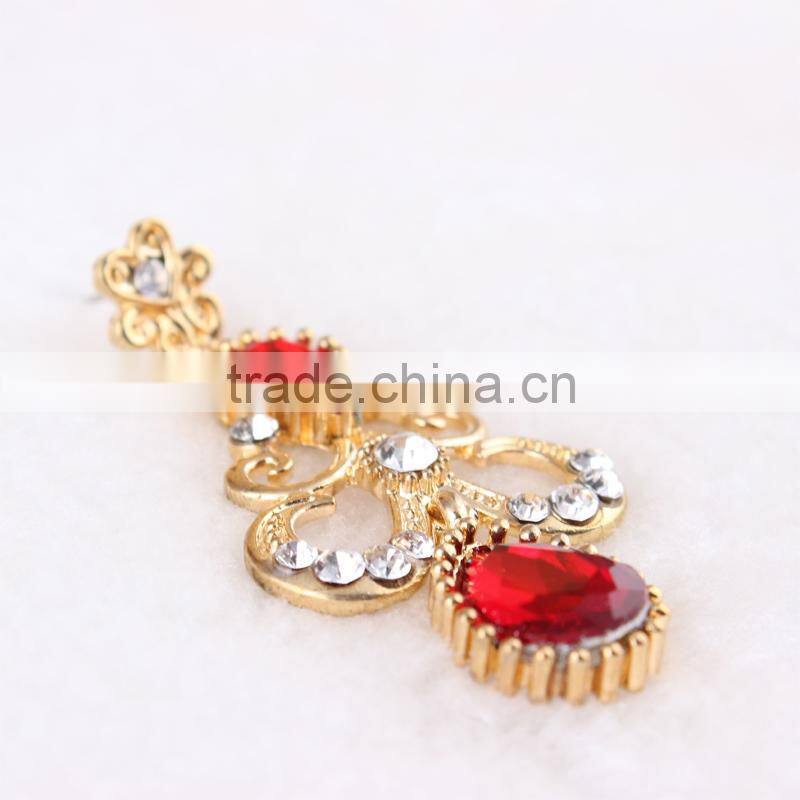 2015 hot sale Red Crystal alloy Earrings