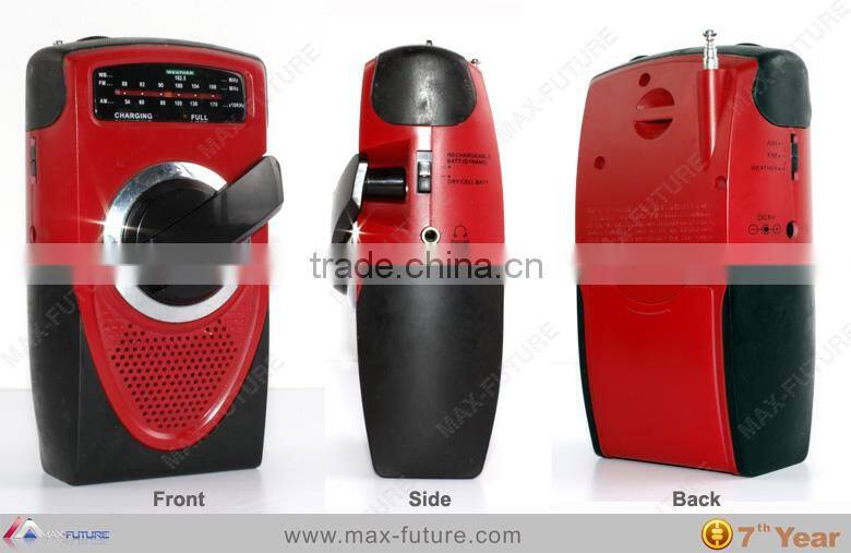 Wind up am/fm/wb weather band radio with speaker