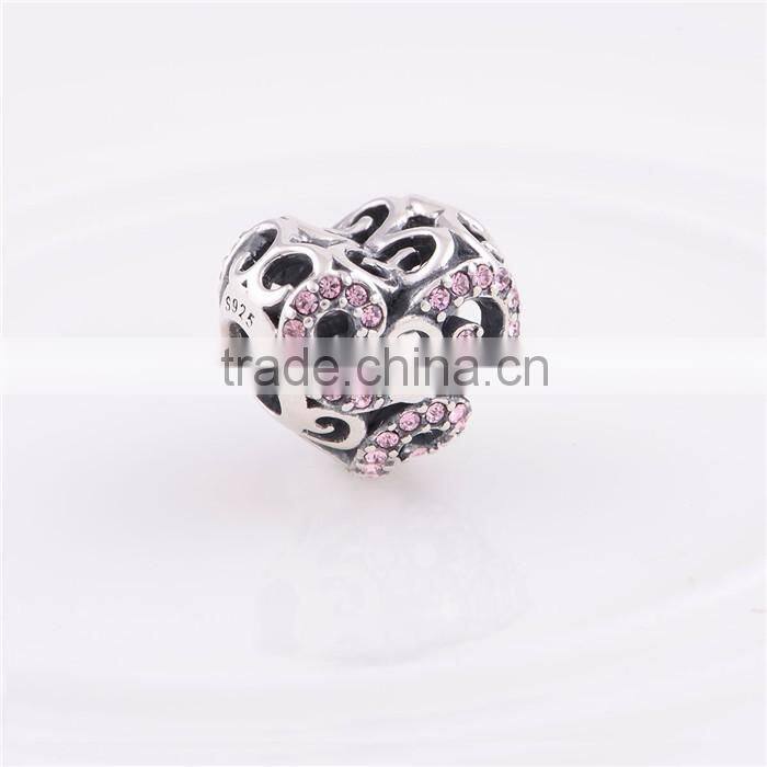 Newest High Quality Heart Shape Design S925 Charm Bead Bracelet
