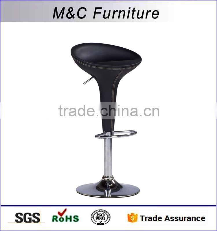 Modern black leather rotate bar stool high chair