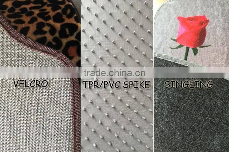Anti slip luxury custom shape rhombic leather beige auto mat