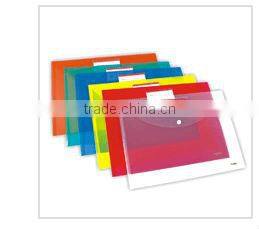 A4 Transparent Color Buckle File Pocket/PP File Bag with Button