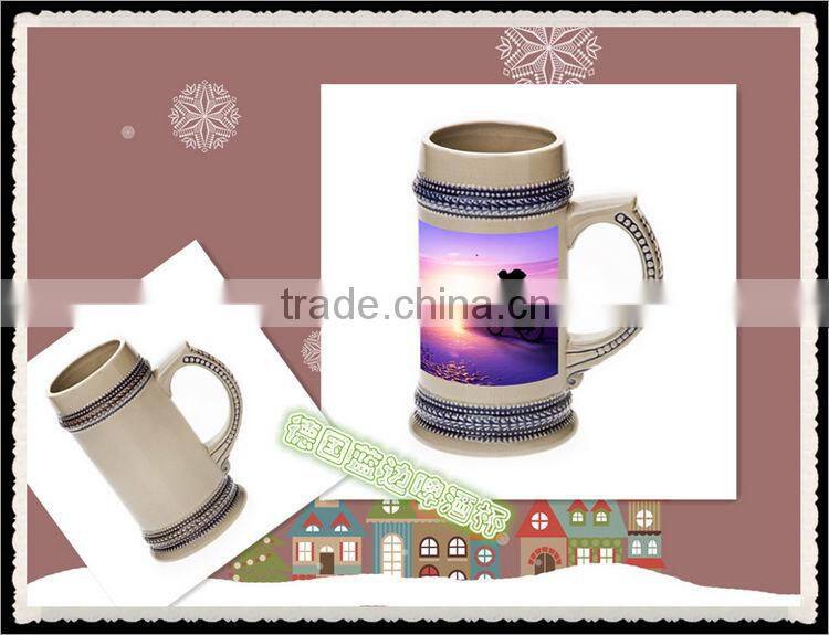 Wholesale ceramic large 1 litre beer mug for promotion
