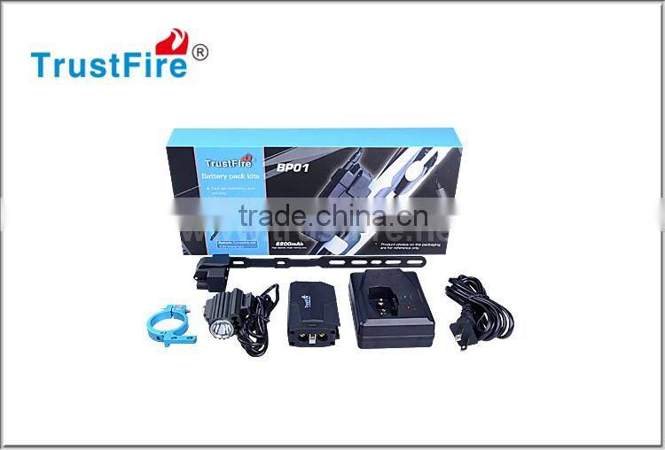 Trustfire 4.2V 6200mah waterproof battery 6200mah rechargeable battery pack with intelligent battery charger to bicycle light