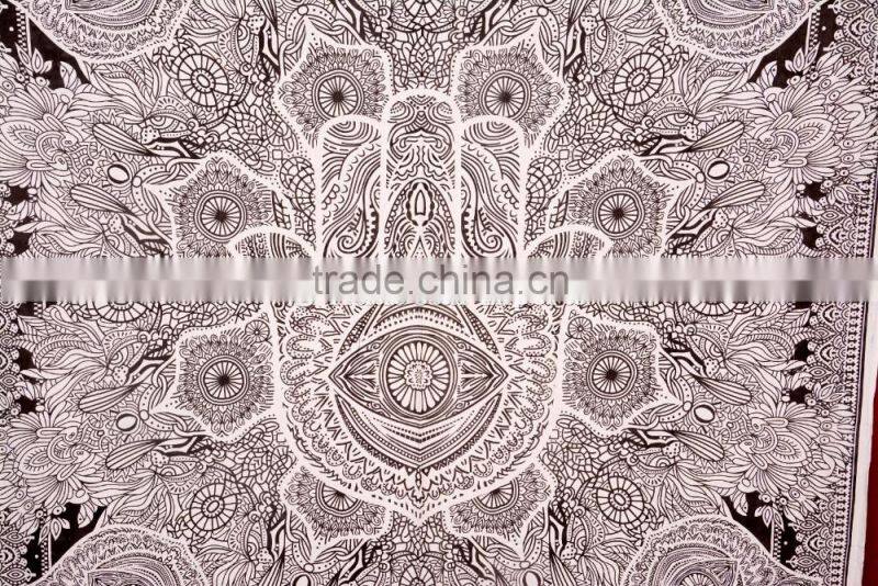 Hamsa Hand Tapestry Hand of Fatma Islamic Wall Art Wholesale Printed Indian Tapestries Hippie Throw