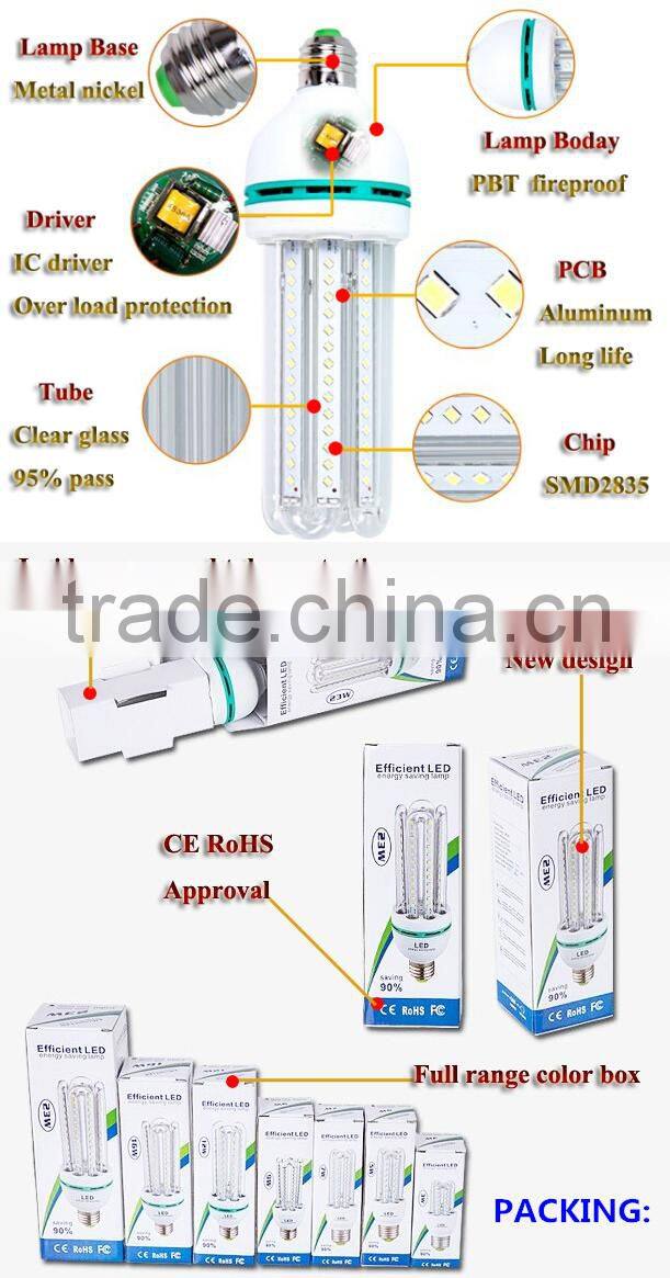 high quality low price Chinese wholesale hot sell China Energy saving replacement 12W 3U LED U shape corn bulb light