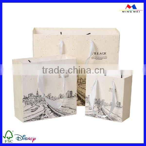 handmade scenery printing shopping paper bag