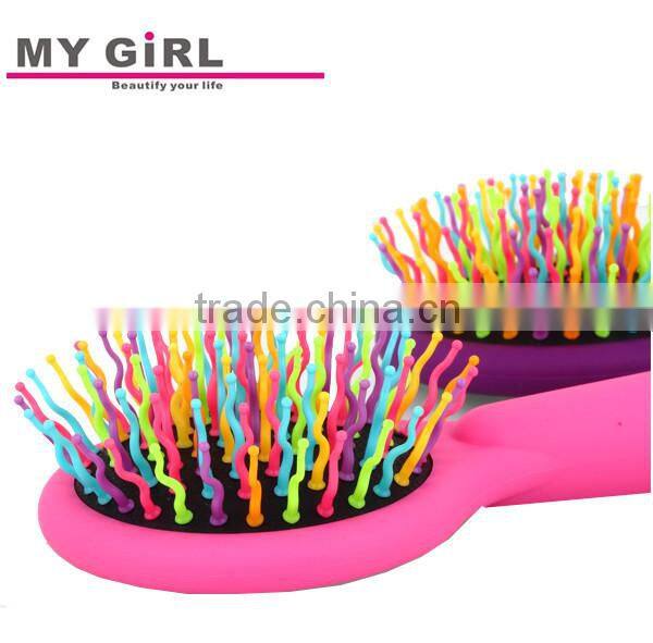 My girl Portable mirror Rainbow hairbrush top sale personalized nylon comb
