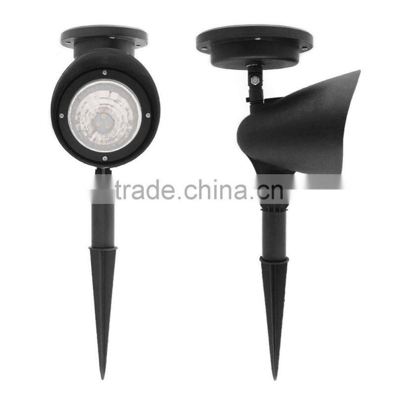 new design plastic black shell 3 strong white leds garden lawn solar light
