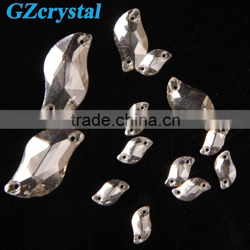 wholesale crescent shaped stones for clothes decoration crystal bead