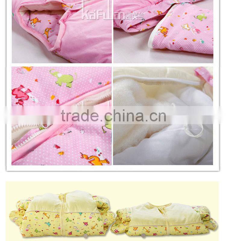 Infant kids anti kicking quilt sleeping bag for four seasons detachable fillings pink style