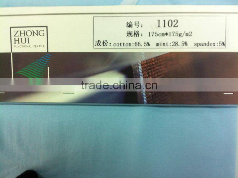 icy mint cotton jersey 175cm*170g/m2 for garments ZH1102