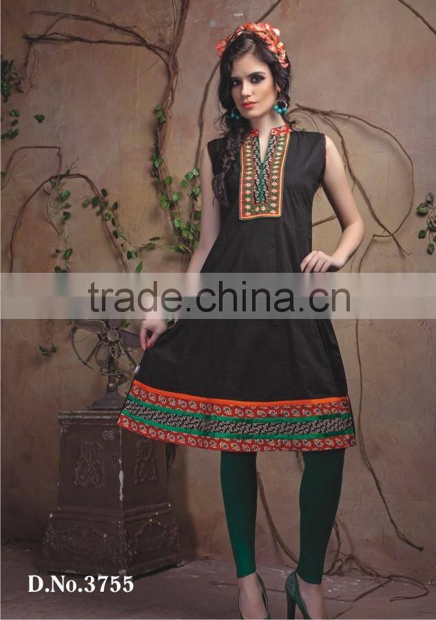 Indian Hand Block Printed Top Kurti Dress Ladies Women Kurta Blouse Shirt