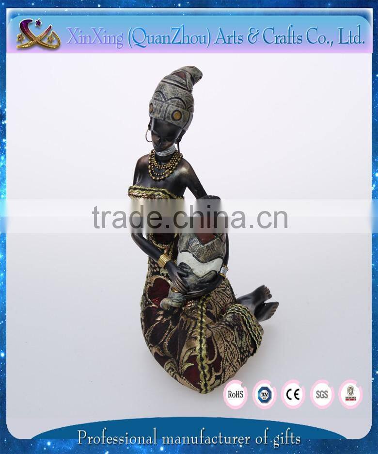 home decoration sexy african lady resin figure