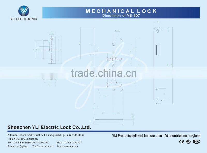 latch With Cylinder & Thumbturm (Mechanical Lock) YS-307 popular