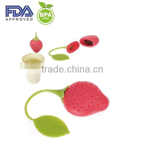 strawberry silicone tea bag,silicone tea strainer